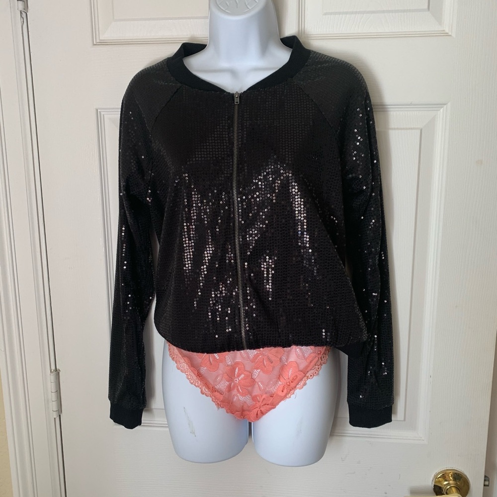 Material Girl Sequin Black Jacket NWOT